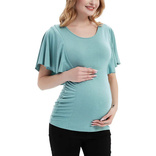 Pregnancy T-Shirt Maternity Tunic Tops Blouses Clothes for Pregnant Women