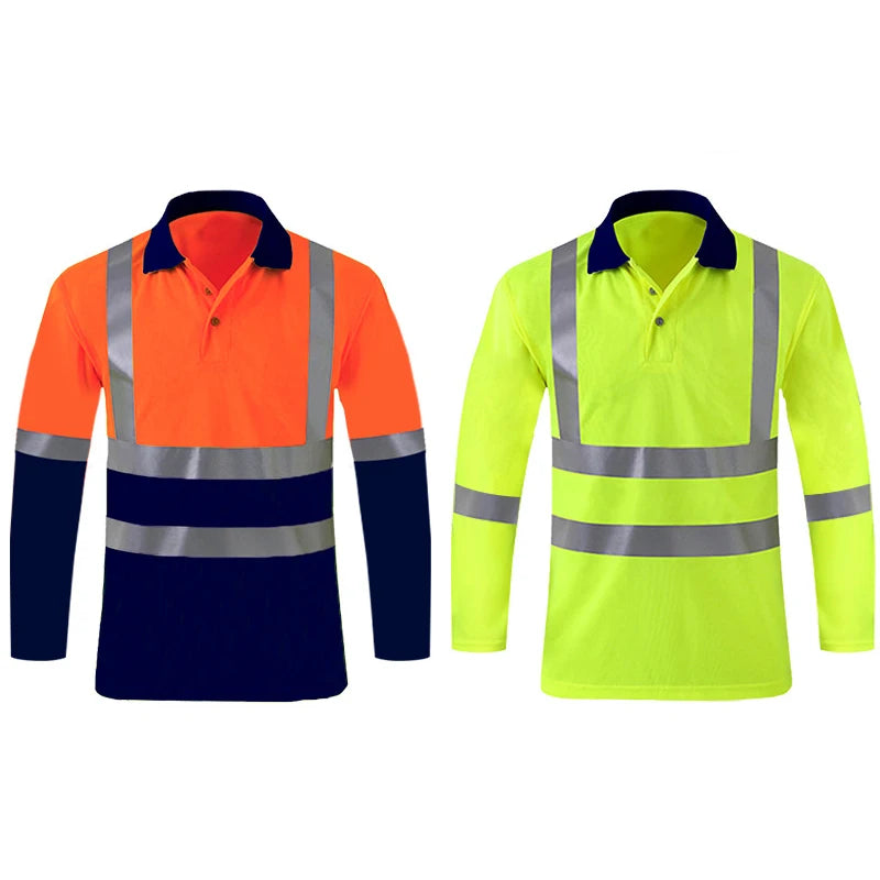 Shirts for Men High Visibility Reflective T-Shirt Long Sleeves Safety Shirt Hi