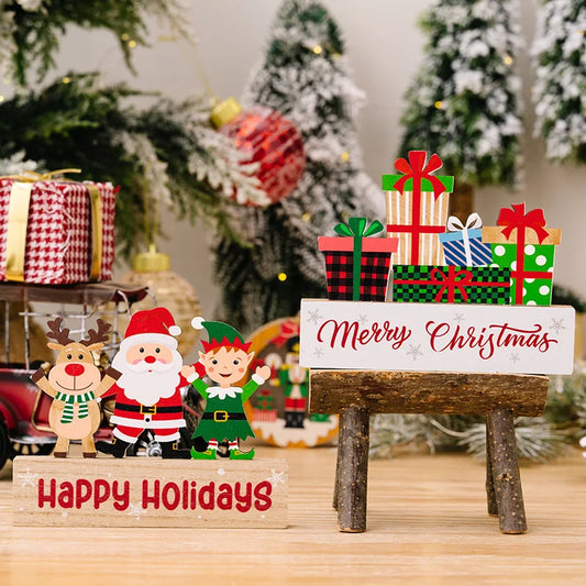 Merry Christmas Decorations Wooden Window New Year 2025