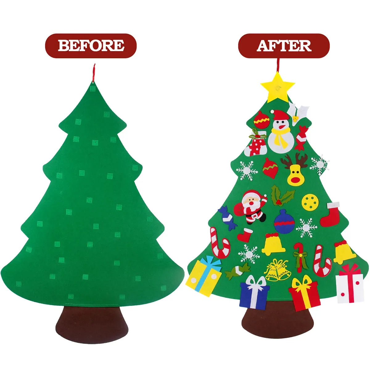 Kids DIY Felt Christmas Tree Merry Christmas Decorations for Home 2024