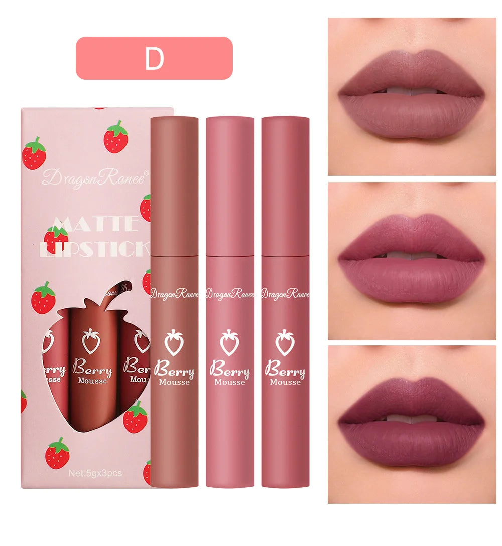 Korean Lipsticks Set Make Up for Women Beauty Cosmetics Matte