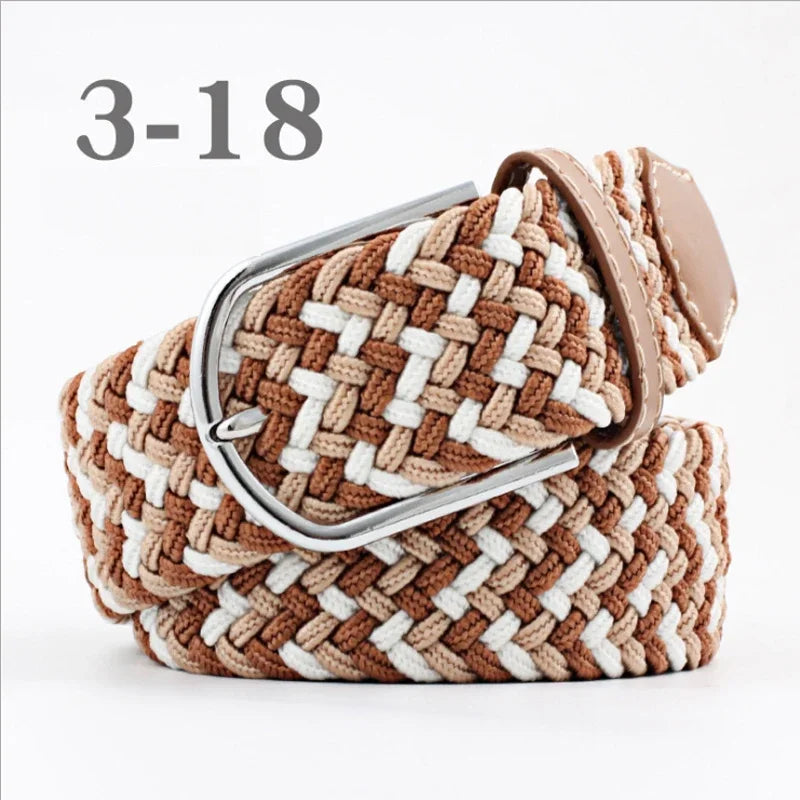 ZLD 60 Colors Female Casual Knitted Pin Buckle Men Belt