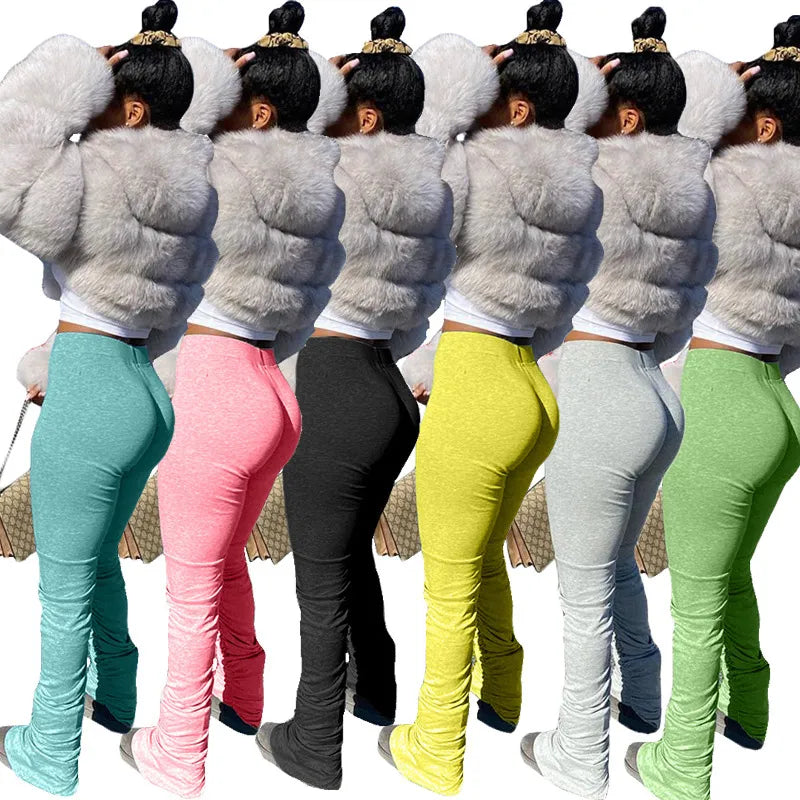 Stacked Leggings Joggers Stacked Sweatpants Women Ruched Pants Legging Jogging