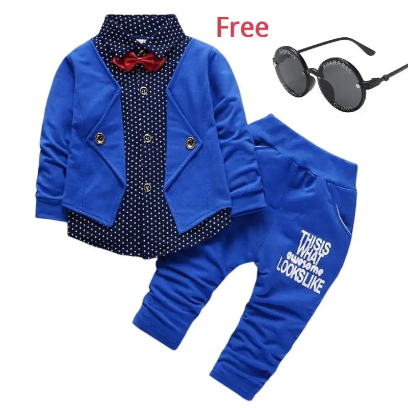 Baby Boy's First Birthday Dress Party Blazer Suit for Kids Gentleman Clothes