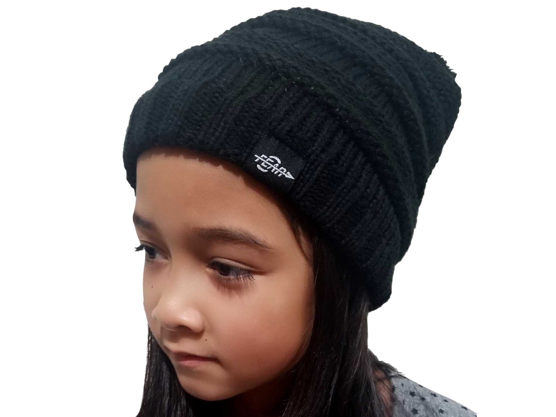 Warmest Plush Insulated Black Beanie Hat Winter Beanies Knitted