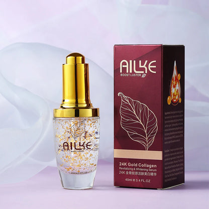 AILKE 24k Gold Face Serum, Facial Collagen Whitening Moisturizing, Anti Spots