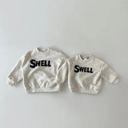 Korea Baby Boys Sweatshirt Loose Fashion Letter Sports Sweatshirts Toddler Girl