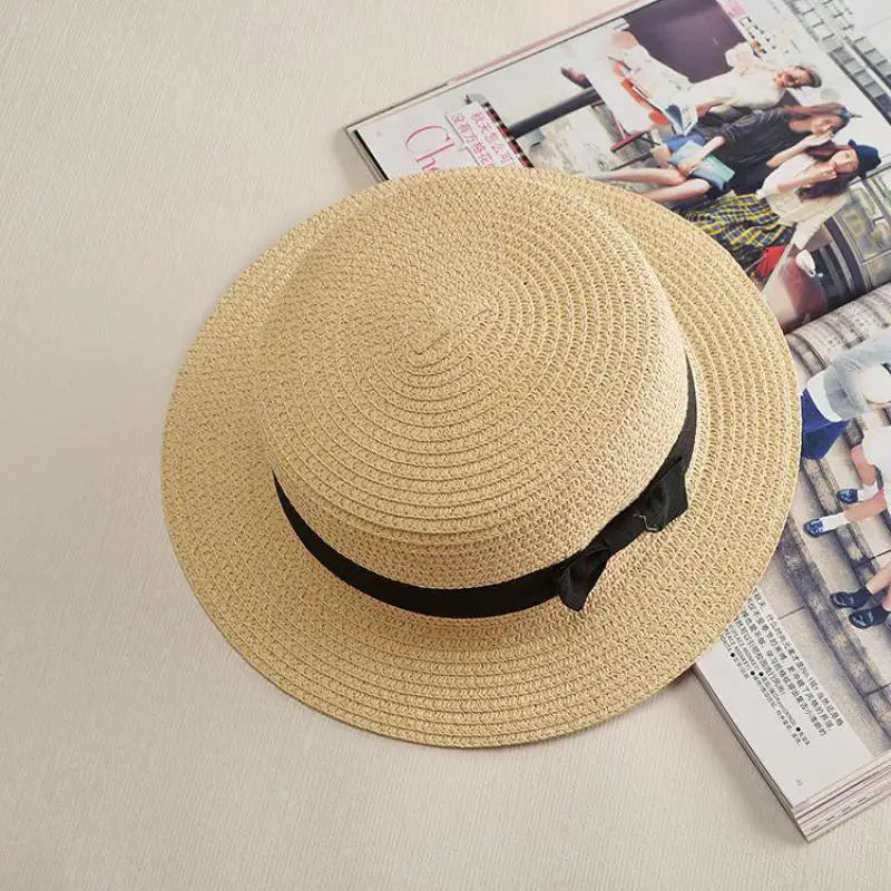 COKK Panama Hat Simple Summer Beach Hat Female Casual Girls