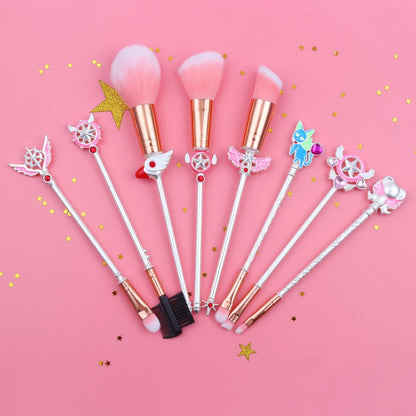 White Cardcaptor Sakura Makeup Brushes Set Tools Kit Eye Liner Shadow