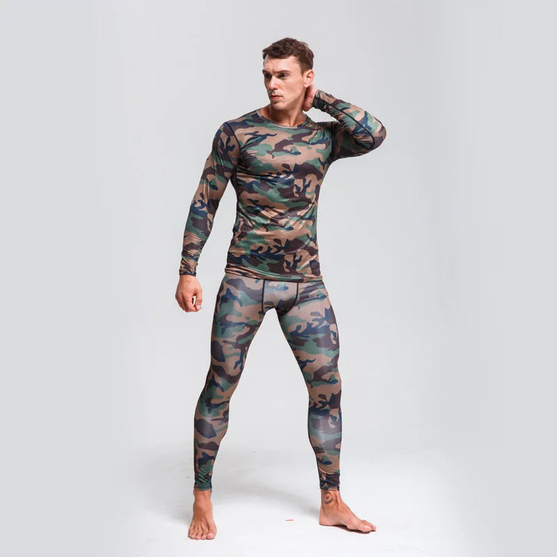 Camouflage Suit  Men's Thermal Underwear Quick-Drying Sportswear  Long Johns