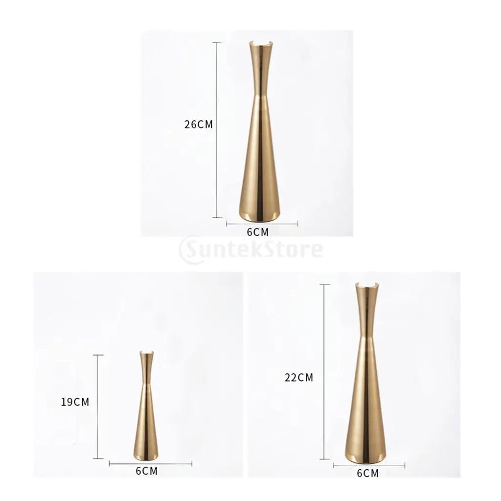 Taper Candle Holders Modern Hourglass Shape Fits Standard Tapered Candlesticks