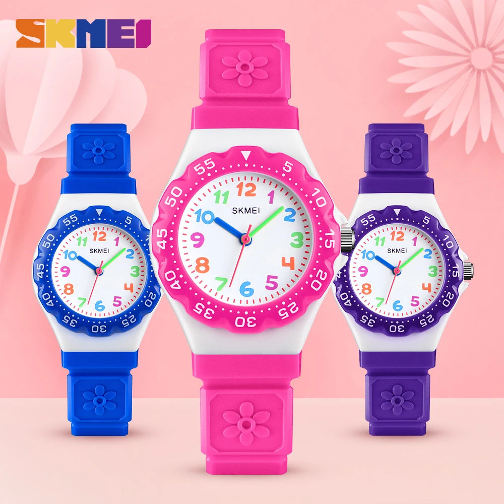 SKMEI NEW Kids Watches Outdoor Sports Wristwtatch Boys Girls Waterproof PU