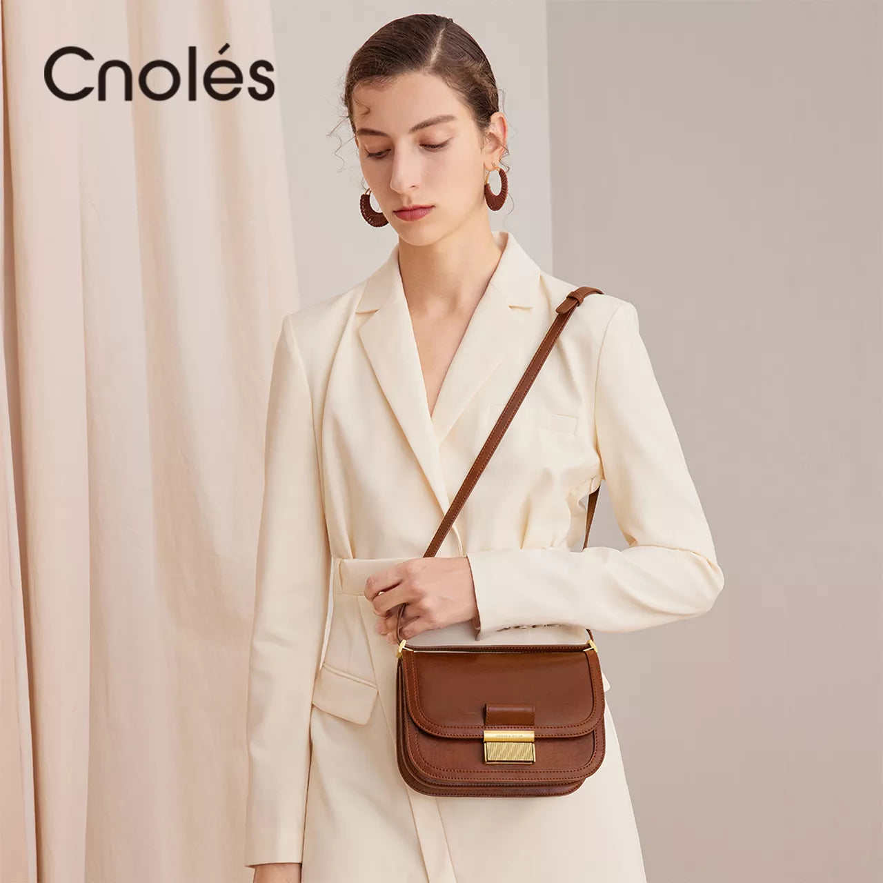 Cnoles Women Shoulder Bags Leather Luxury Designer New Trend