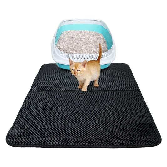 Pet Cat Litter Mat Double Layer Mat Folding Waterproof