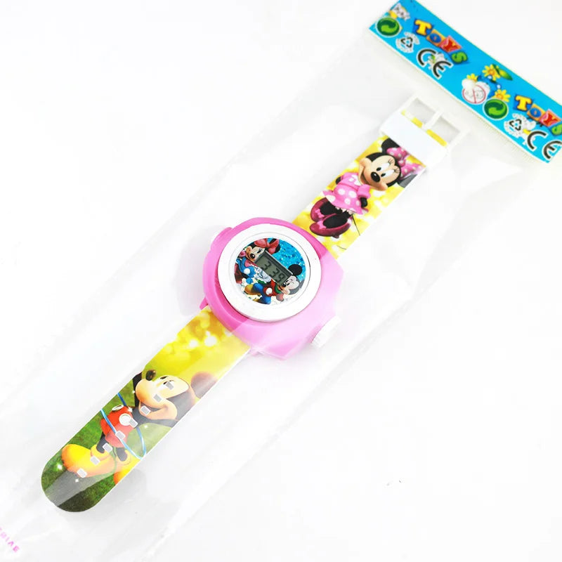 3D Projection Princess Elsa Girls Watches Kids Rubber Digital Minnie