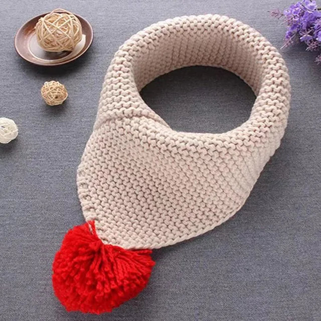 New Kids Winter Wool Collar Scarf for Children Knitted Collar With Ball