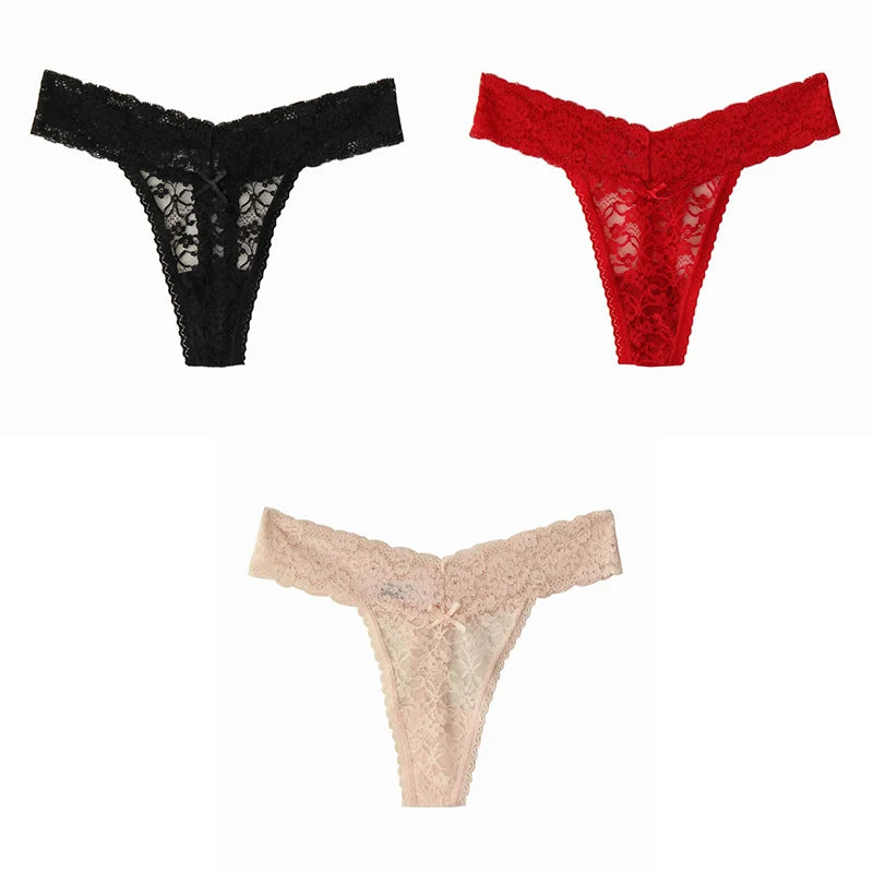 Woman Intimates Low-Rise Soft Female Panties New Plus Size Thongs 3 Pieces