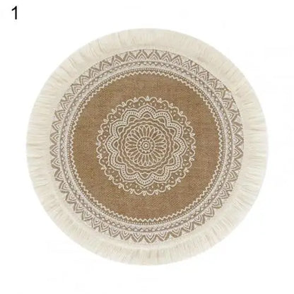 Rattan Trivet Mats Table Mat Heat Insulation Handmade Cotton Flax Dining Table