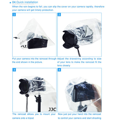 JJC 2PCS Waterproof Raincoat Camera Rain Cover Case Bag Protector for Canon