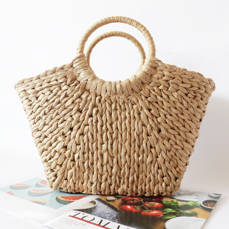 Summer Handmade Bags for Women Beach Weaving Top Handle Handbags Totes