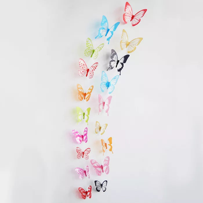 18Pcs/Set 3d Crystal Butterfly Wall Sticker Beautiful Butterflies Art