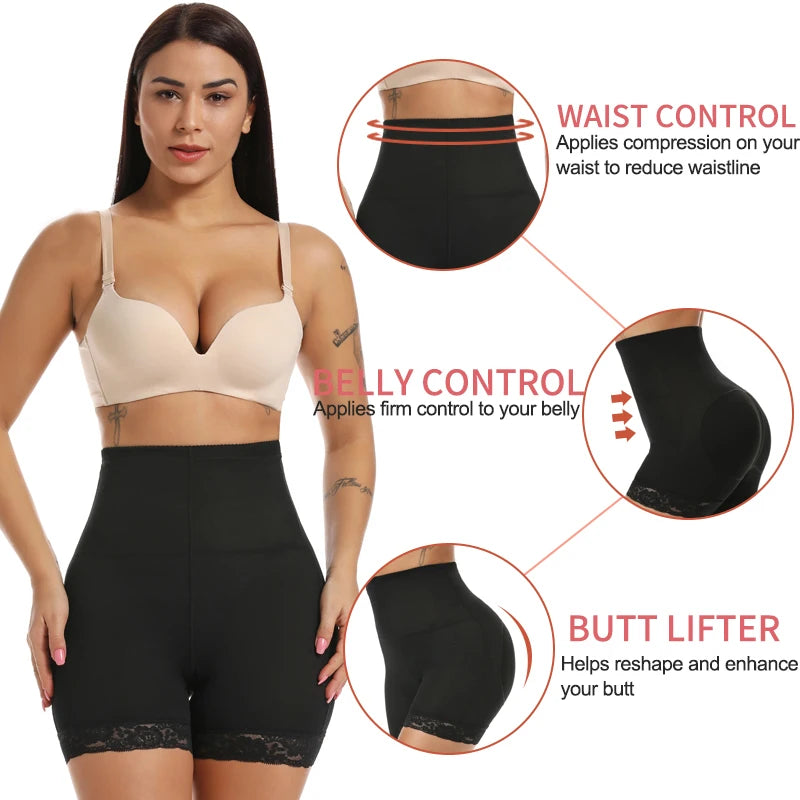 Womens Padded Shapewear Hip Enhancer Shorts High Waist Body Shaper Buttocks Pad