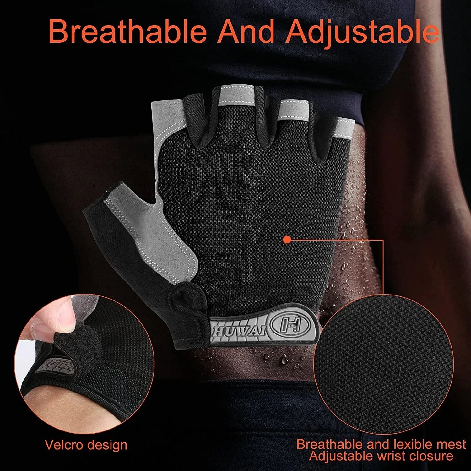 Anti-Shock Sports Gloves Weightlifting Fitness Training Non Slip Palm Protector