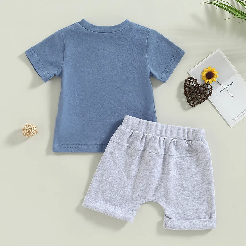 FOCUSNORM 0-3y Toddler Baby Boys Clothes Sets 2pcs Short