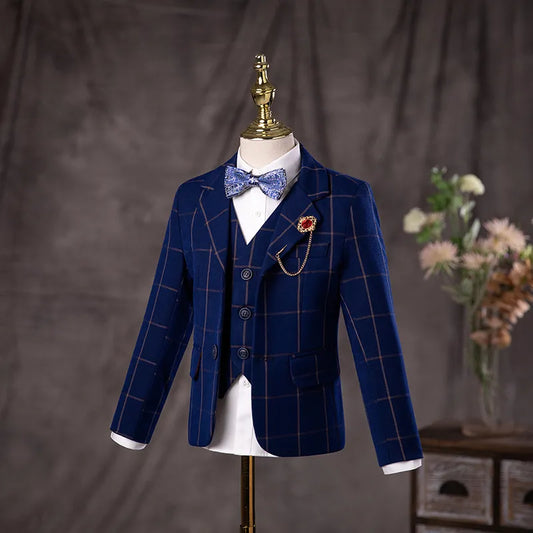 Flower Boys Wedding Suit Children Birhtday Photograph Dress Kids Fromal Blazer