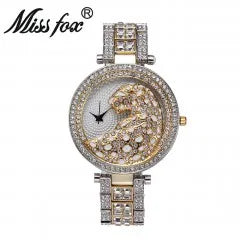 MISSFOX Women Quartz Watch Fashion Bling Casual Ladies Watch Female Quartz Gold