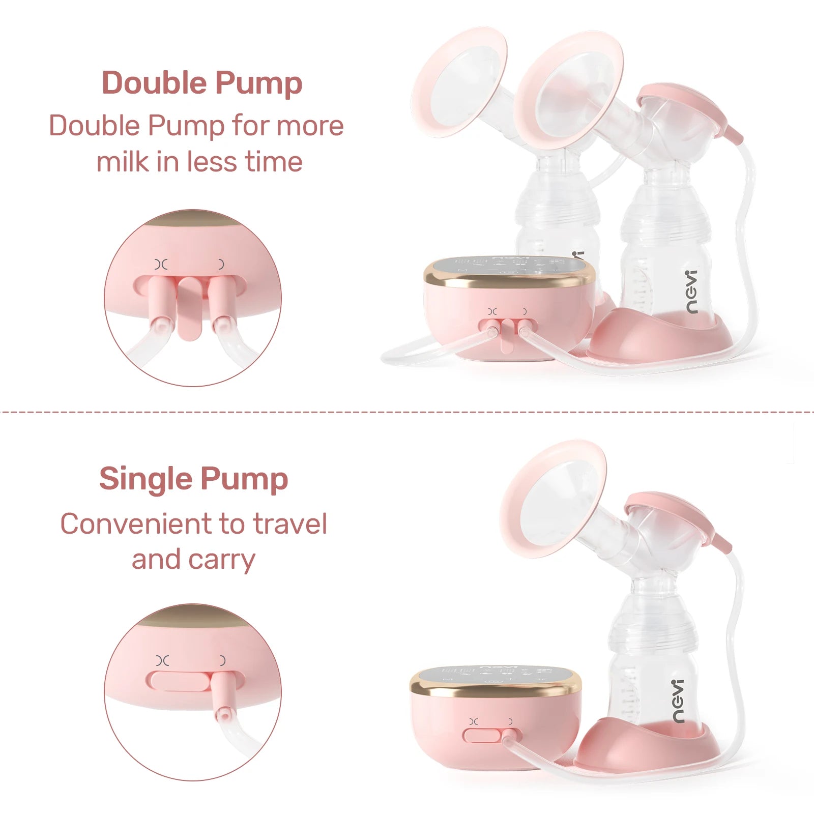 Double Electric BreastPump 4 Modes & 9 Levels With 4 Size Flanges & 10 milk bag