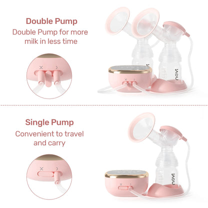 Double Electric BreastPump 4 Modes & 9 Levels With 4 Size Flanges & 10 milk bag