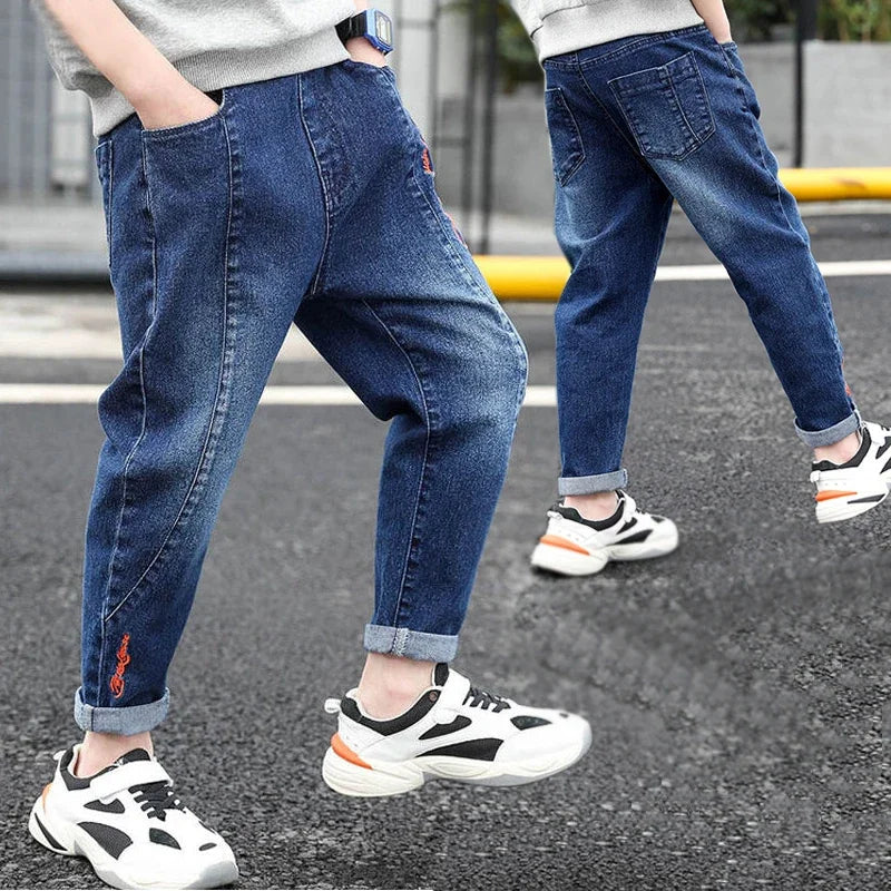 IENENS 5-13y Kids Boys Clothes Skinny Jeans Classic Pants