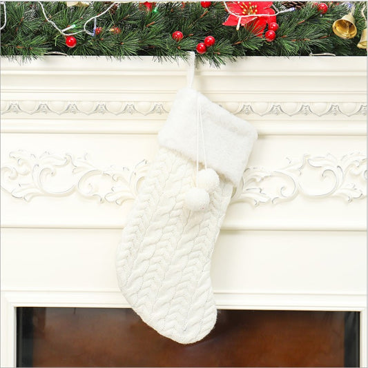 2020 Cross-Border New Style Christmas Ornaments Knitting Wool Thick Socks Hotel