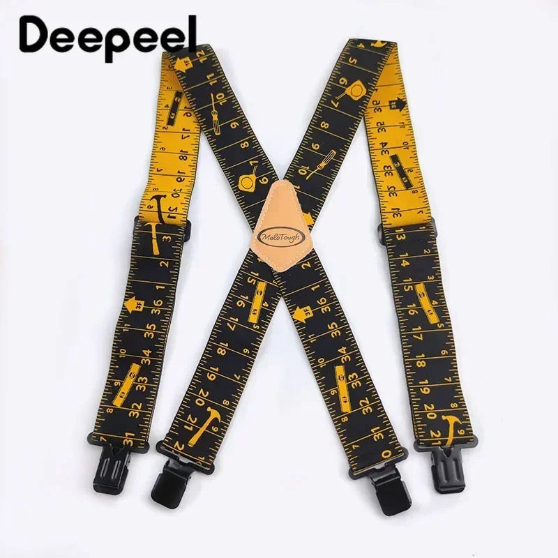 1Pc 5*120cm Men's Adult X-Type 4 Clips High Elastic Suspender Adjustable Heavy