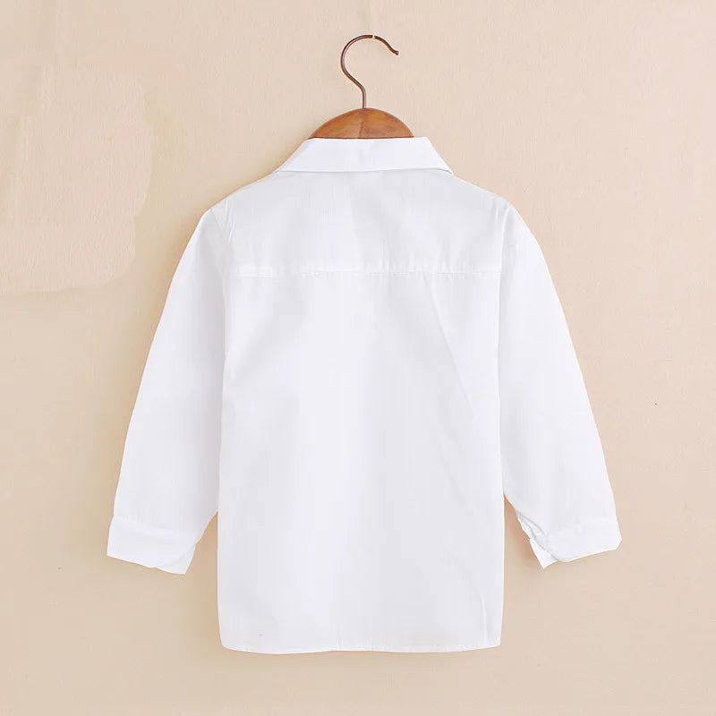 Plain White Baby Boys Shirts Children Clothes Classic Top Kids Tee Cotton