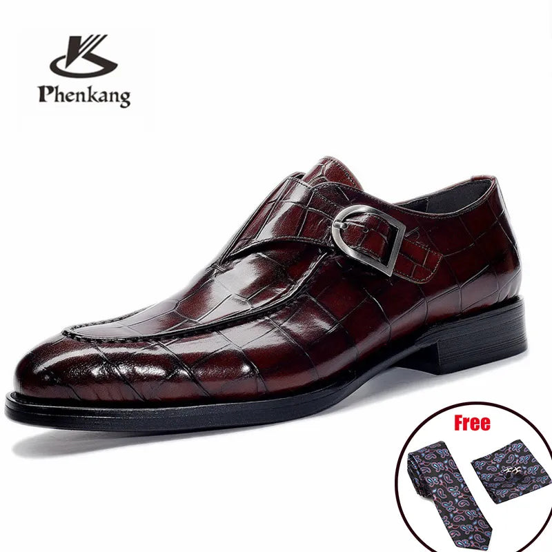 Men Leather Shoes Business Dress Suit Shoes Men Brand Bullock Genuine