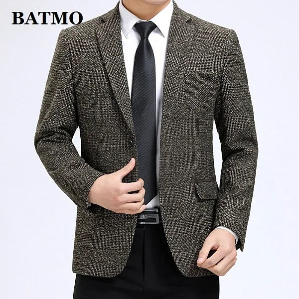 Batmo 2023 New Arrival High Quality Smart Plaid Casual Blazer Men,men's Casual