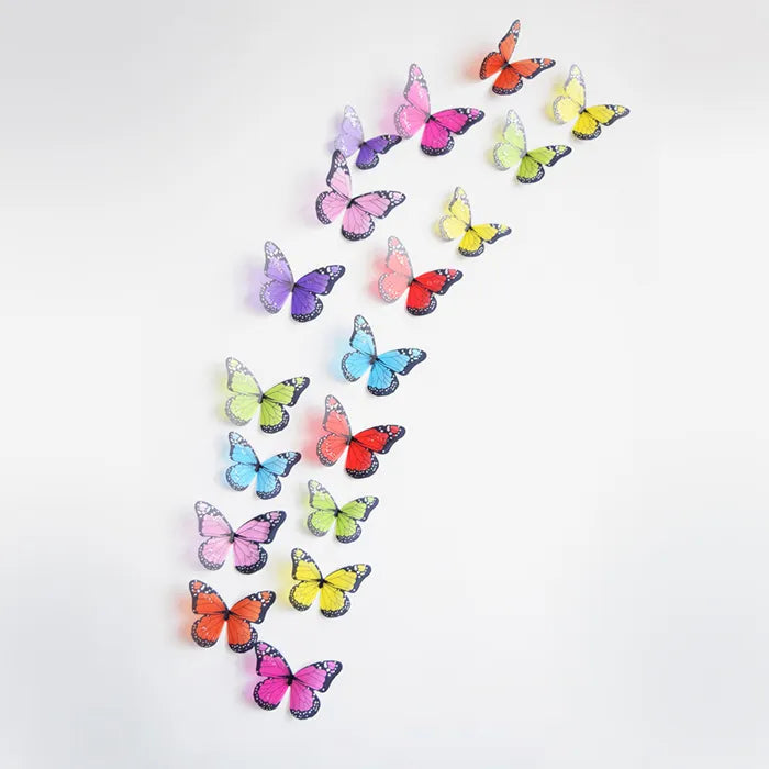 18Pcs/Set 3d Crystal Butterfly Wall Sticker Beautiful Butterflies Art