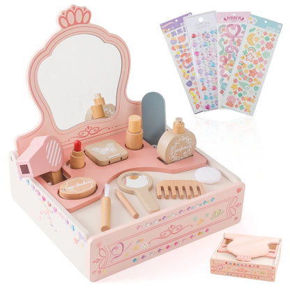 Wooden Makeup Set Play House Toys Children Simulation