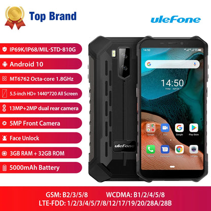 Ulefone Armor X5  Android 10 Rugged Waterproof  Smartphone IP68