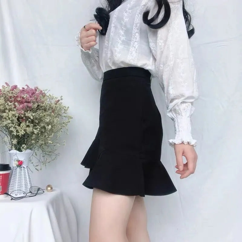 Skirts Women Summer Ruffles Korean Style Hip-Skirt Slender Mini skirt