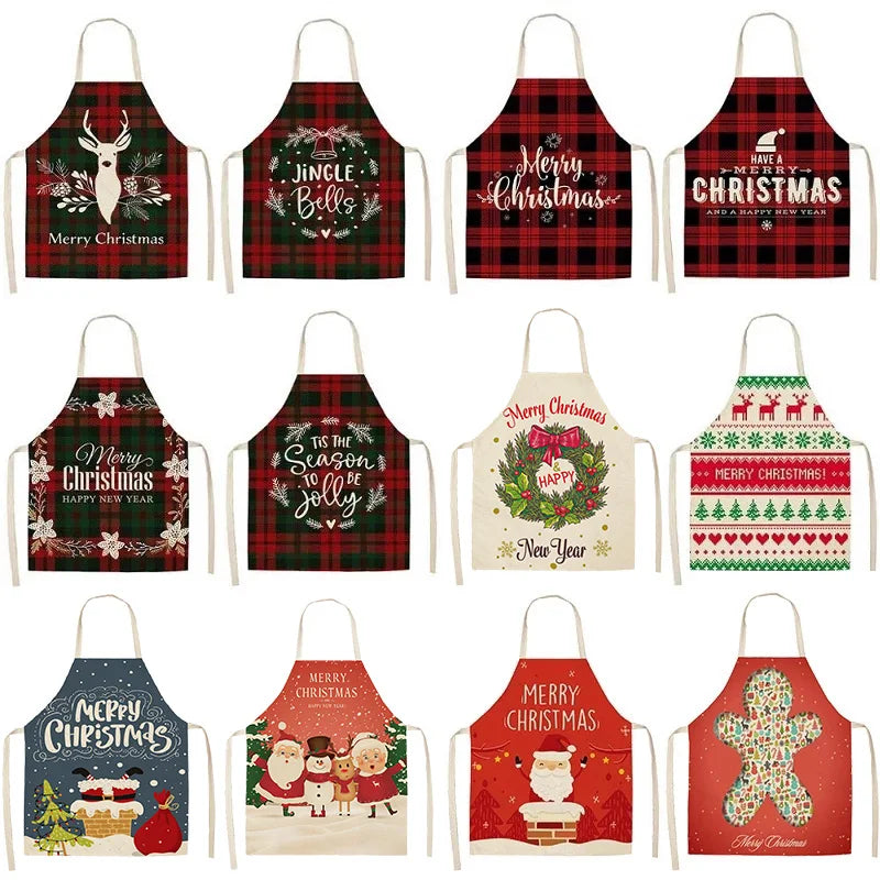 Linen Merry Christmas Apron Christmas Decorations for Home