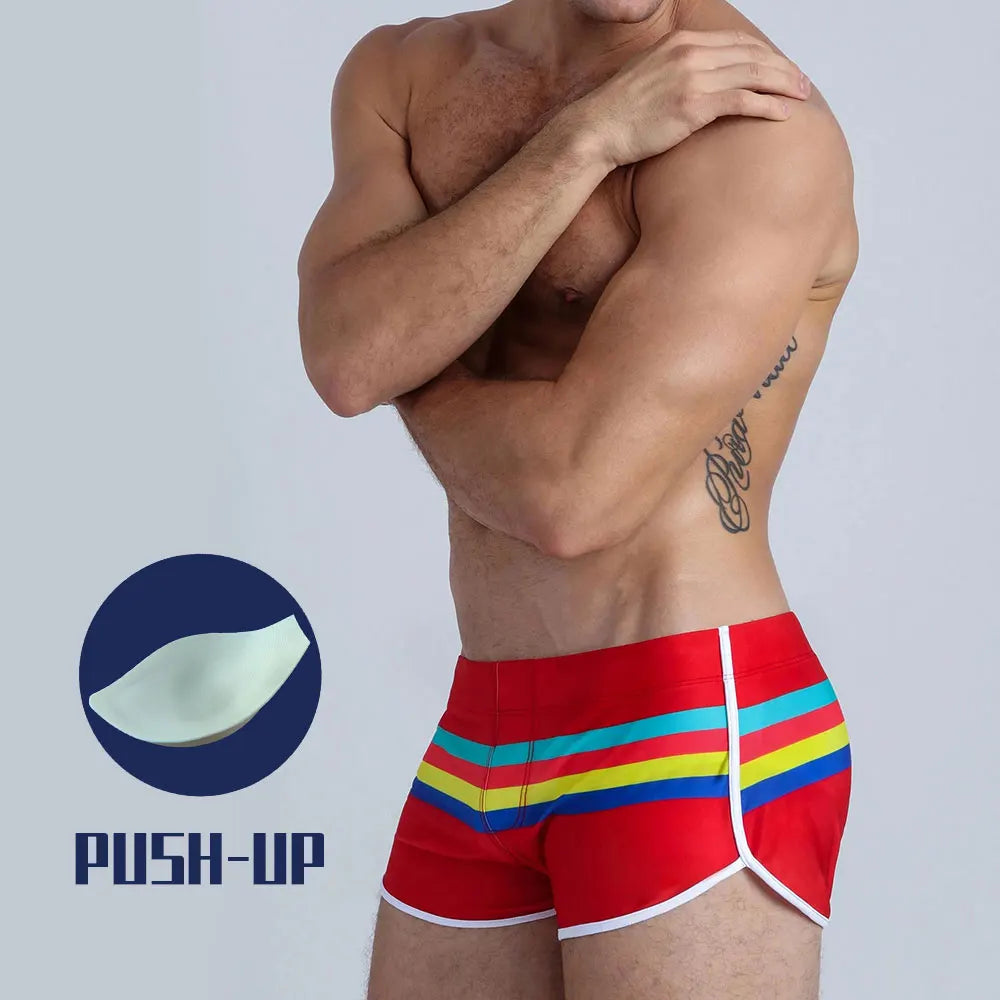 UXH New Hot Sexy Mens Swimsuit  Swimwear Male Sexy Swimming Wear Bathing Trunks