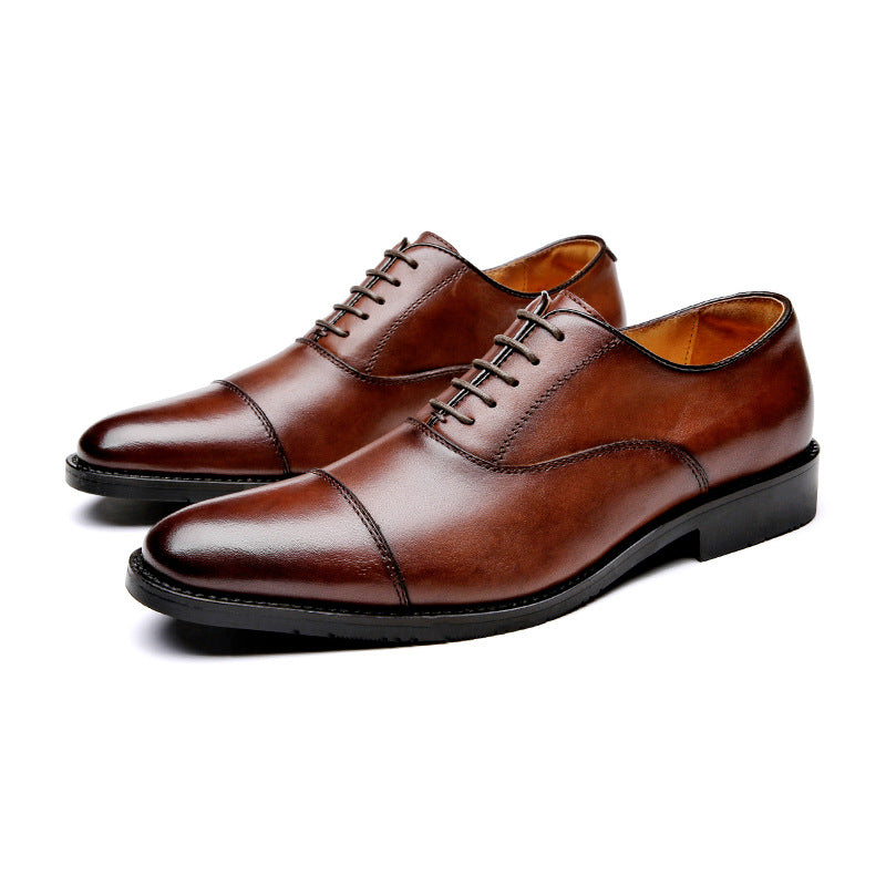 Dropshipping Big Size Genuine Leather Dress Shoes for Men Trendy Mens Office