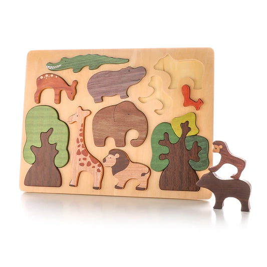 Wooden Educational 3D Puzzle for Children Cartoon Animal