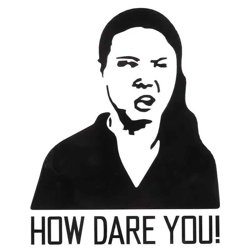 Car Sticker How Dare You! Greta Thunberg Vinyl Decal