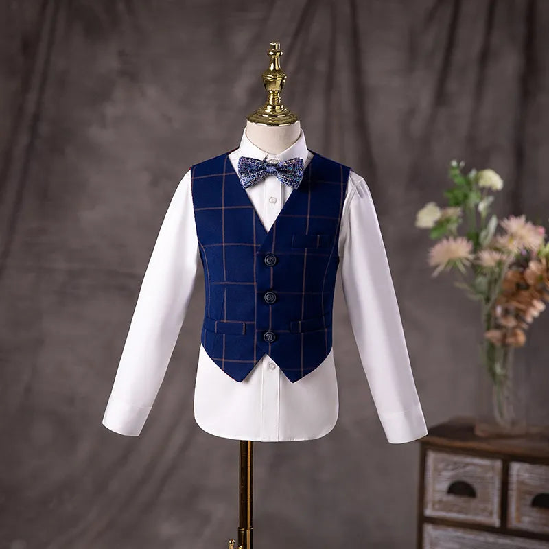 Flower Boys Wedding Suit Children Birhtday Photograph Dress Kids Fromal Blazer