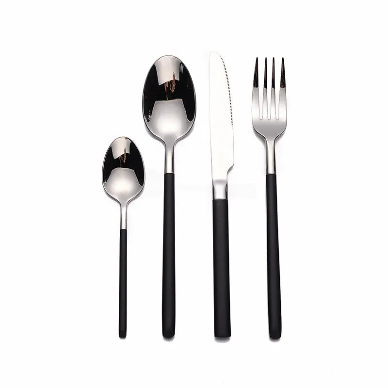 Kitchen Tableware Sets Stainless Steel 4 Pcs Silverware Cutlery Set Dinnerware