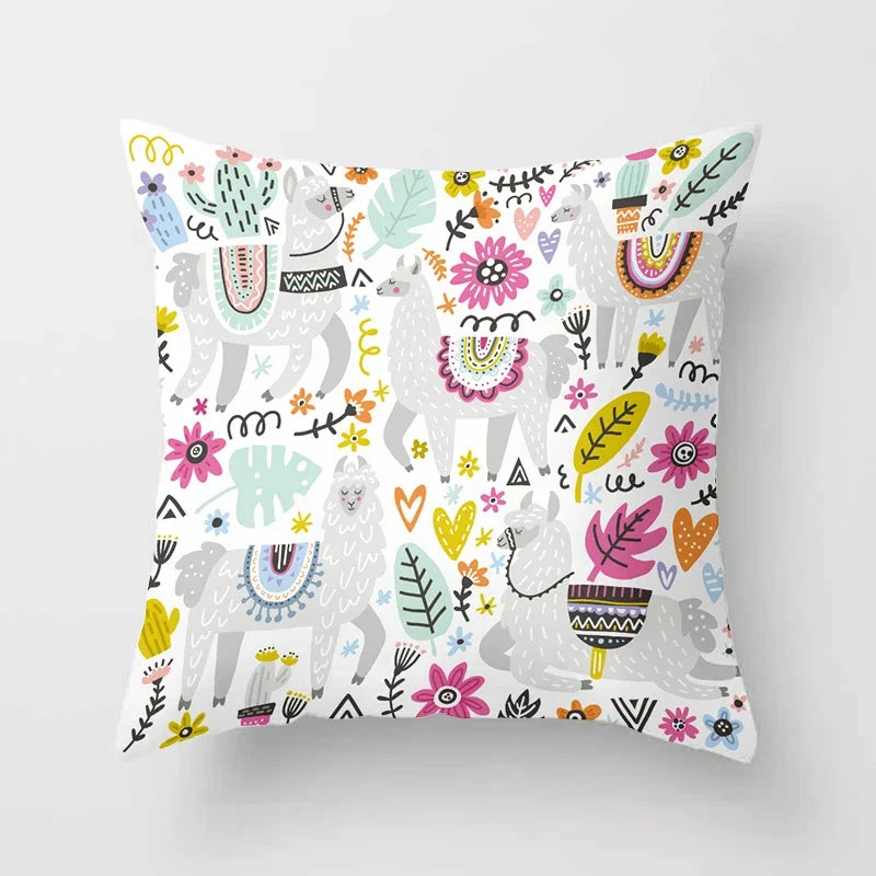 Dinosaur Alpaca Owl Panda Decorative Cushions Pillowcase Polyester Cushion Cover